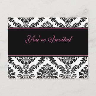 Carte Postale Invitation PC Vintage rose