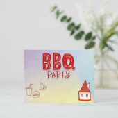 Carte postale Invitation personnalisable BBQ Party (Debout devant)