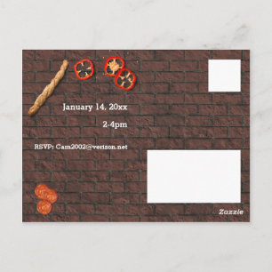 Carte postale Invitation personnalisable Pizza Par