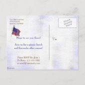 Carte postale Invitation personnalisée 4 juillet P (Dos)