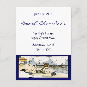 Carte postale Invitation personnalisée Vintaget Be