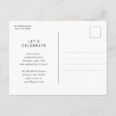 Carte postale Invitation photo de diplôme (Dos)