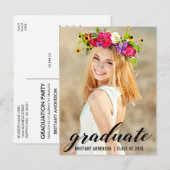 Carte Postale Invitation photo de la soirée moderne tendance (Devant / Derrière)