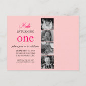 Carte Postale Invitation photo pour le premier anniversaire (Dos)