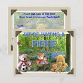 Carte Postale INVITATION PICNIC nounours (Devant / Derrière)