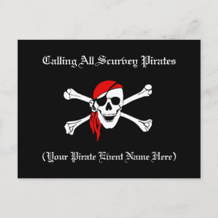Carte postale Invitation pirate