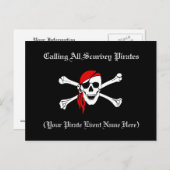 Carte postale Invitation pirate (Devant / Derrière)