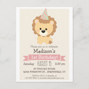 Carte Postale Invitation pour la fête d'anniversaire de la petit