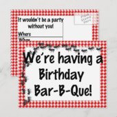 Carte Postale Invitation pour l'anniversaire d'été (Devant / Derrière)