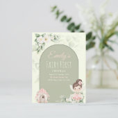 Carte Postale Invitation pour le 1er anniversaire de Fée Fleur M (Debout devant)