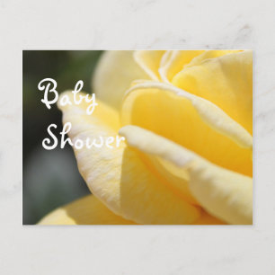 Carte Postale invitation pour une baby shower avec une belle ros