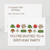 Carte Postale Invitation pour une fête d'anniversaire avec tente (Devant / Derrière)