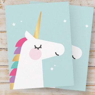 Carte Postale Invitation pour une fête d'anniversaire licorne ar
