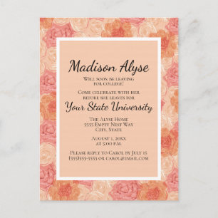 Carte Postale Invitation pour une fête de malle universitaire ro