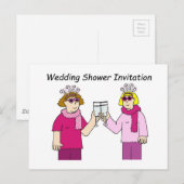 Carte Postale Invitation pour une fête de mariage lesbien. (Devant / Derrière)