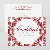 Carte Postale Invitation pour une soirée cocktail esprit batik r (Devant / Derrière)