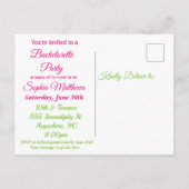 Carte Postale Invitation pour une soirée de célibataire en cockt (Dos)