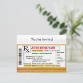 Carte Postale Invitation | Prescription RX pour le plaisir (Debout devant)