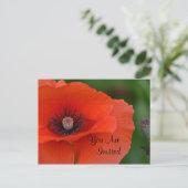 Carte Postale Invitation Red Poppy (Debout devant)