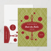 Carte Postale Invitation Retro Holiday Party (Devant / Derrière)