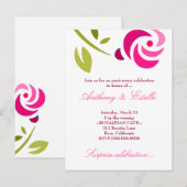 CARTE POSTALE INVITATION ROSE 311-ÉLÉGANTE (Devant / Derrière)