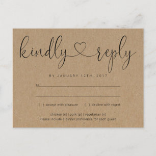 Carte postale Invitation RSVP - Connexion du coeur