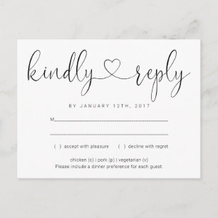 Carte postale Invitation RSVP - Connexion du coeur