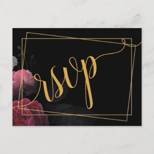 Carte postale Invitation RSVP Floral Rustique Bour