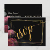Carte postale Invitation RSVP Floral Rustique Bour (Devant / Derrière)