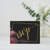 Carte postale Invitation RSVP Floral Rustique Bour (Debout devant)