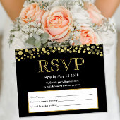Carte postale invitation RSVP noir et or