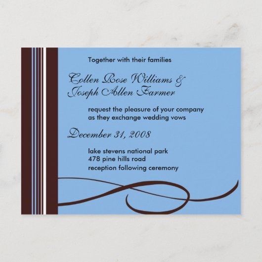 Carte Postale Invitation simplement envoyée (Dos)