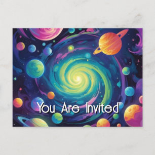 Carte postale Invitation Spin Planétaire