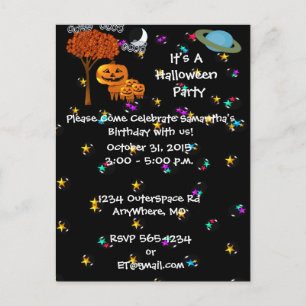 Carte Postale Invitation TÊTES DE CITROUILLE D'HALLOWEEN