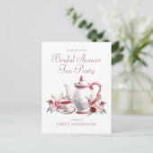 Carte postale Invitation thé Fête des mariées flor (Debout devant)