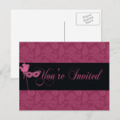 Carte Postale Invitation théâtrale de masquerade (Devant / Derrière)
