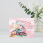 Carte postale Invitation train d'anniversaire (Debout devant)