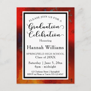 Carte Postale Invitation unique et artistique de fête de fin d'é