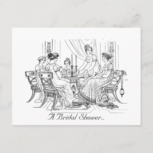 Carte Postale Invitation vintage de douche nuptiale (Devant)
