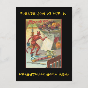 Carte Postale Invitation vintage De La Fête D'Halloween Avec Un 