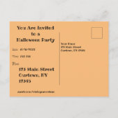 Carte Postale Invitation vintage de la Fille d'Halloween (Dos)