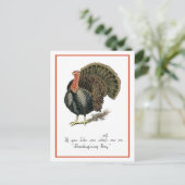 Carte Postale Invitation vintage de Thanksgiving (Debout devant)