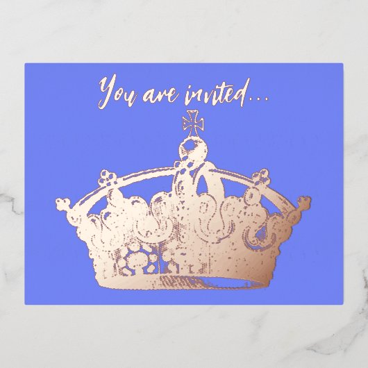 Carte postale Invitation vintage Gold Crown Frame (Recto)