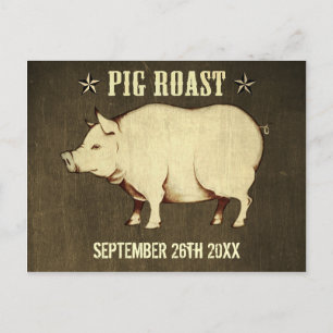 Carte Postale Invitation vintage Pig Roast Postcard Invitation I