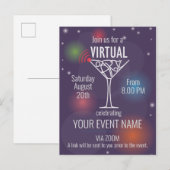 Carte Postale Invitation virtuelle pour célébrer en ligne (Devant / Derrière)