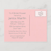 Carte postale Invitation Wedding shower à bicyclet (Dos)