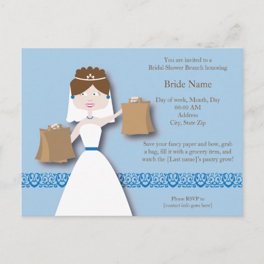 Carte Postale Invitation Wedding shower de l'alimentation (Devant)