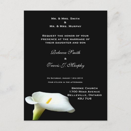 Carte Postale Invitation - WhiteLily2 (Devant)