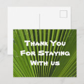 Carte Postale Invité de maison Merci Feuille de palmier verte Ap (Devant / Derrière)