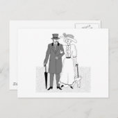 Carte Postale Invités de Mariage victorien (Devant / Derrière)